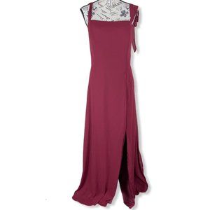 Dessy Collection Tie Strap Chiffon Gown